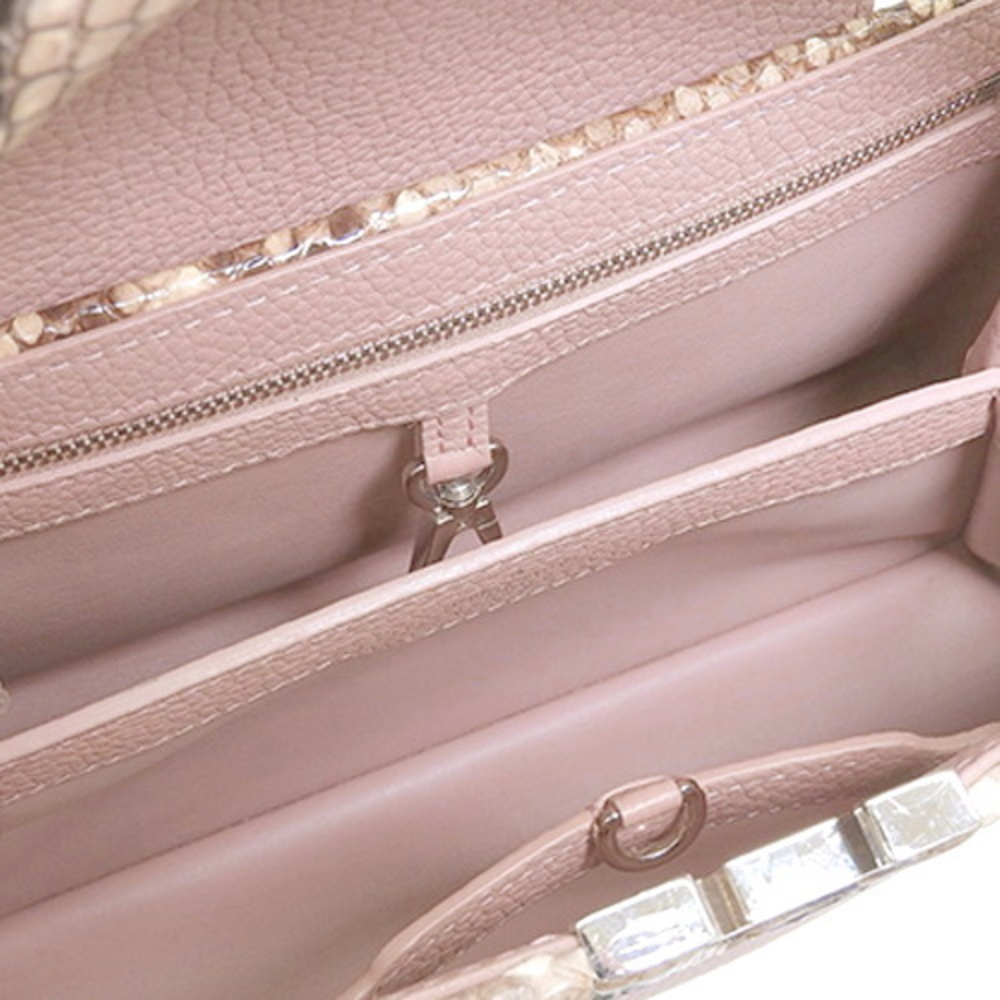 Louis Vuitton Capucines Mm Python Handbag Pink - image 5